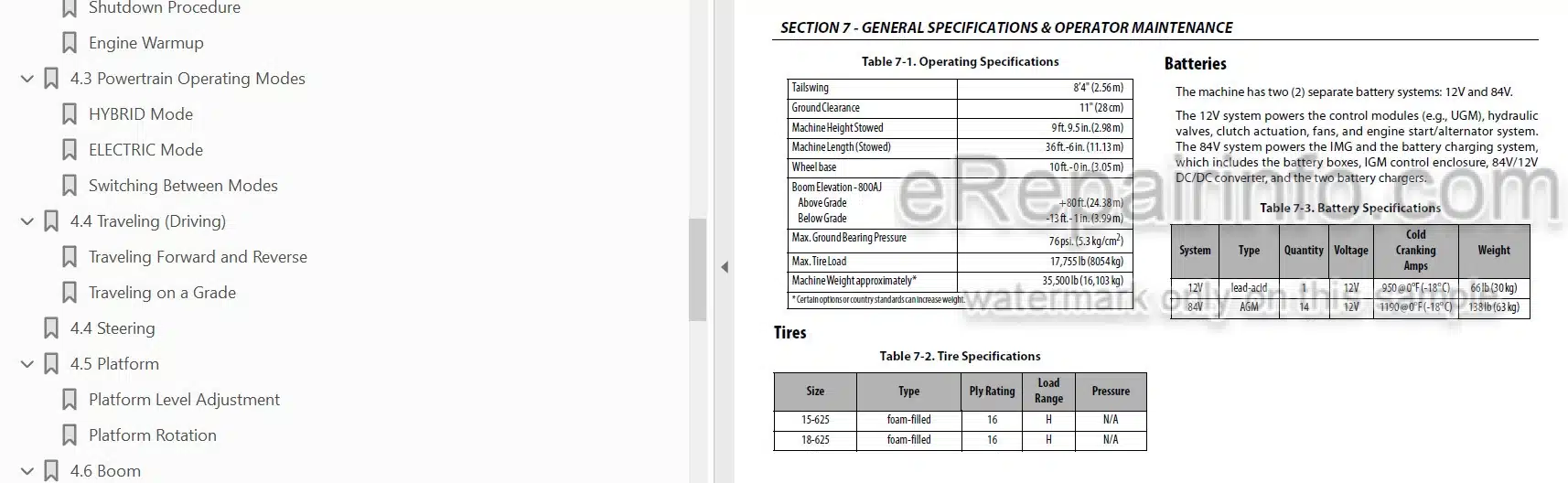 Photo 3 - JLG H800AJ PVC2001 Operation And Safety Manual Boom Lift