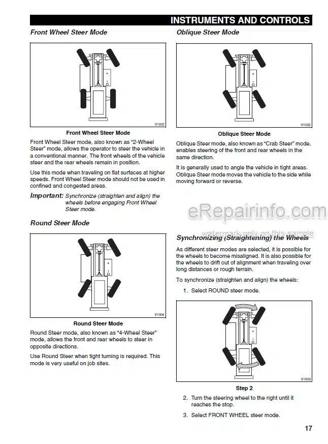 Photo 5 - JLG Lull 1044C-54 Series II Operators And Safety Manual Telehandler 31200070 Before SN 0160037900