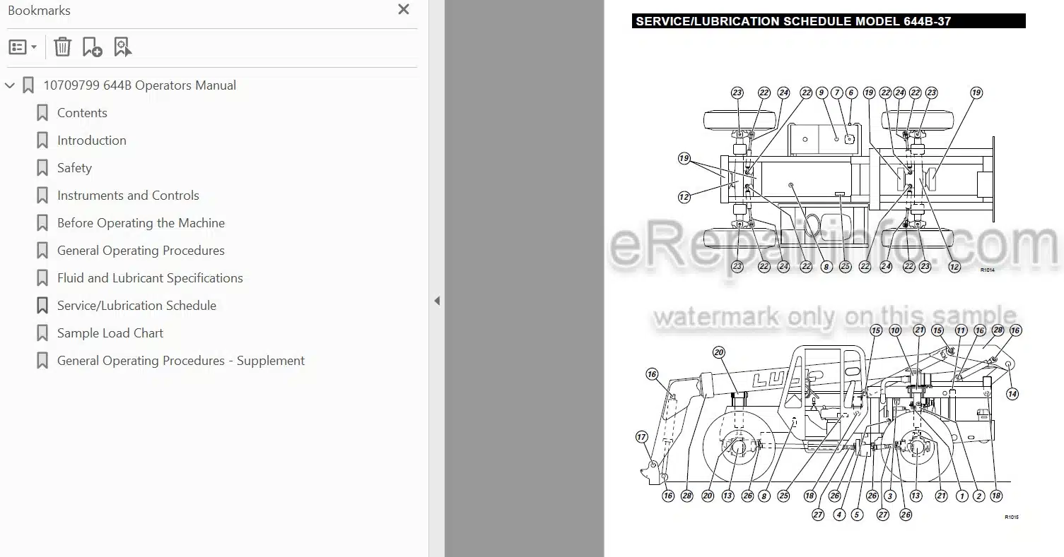 Photo 4 - JLG Lull 644B Operators And Safety Manual Telehandler 10709799