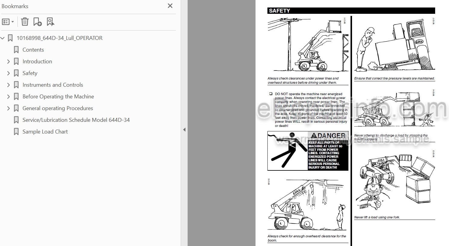 Photo 3 - JLG Lull 644D-34 Owners Operator Manual Telehandler 10168998 SN108-