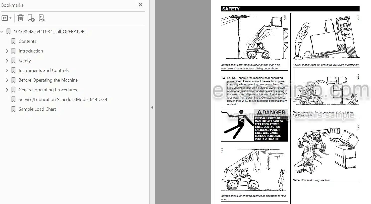 Photo 3 - JLG Lull 644D-34 Owners Operator Manual Telehandler 10168998 SN108-