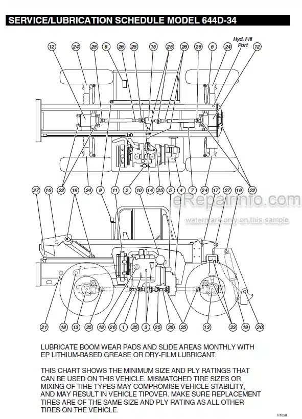 Photo 9 - JLG Lull 644D-34 Owners Operator Manual Telehandler 10168998 SN108-