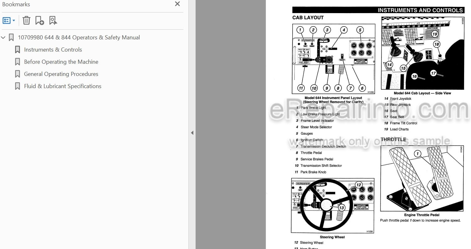 Photo 3 - JLG Lull 644 844 Operators And Safety Manual Telehandler 10709980
