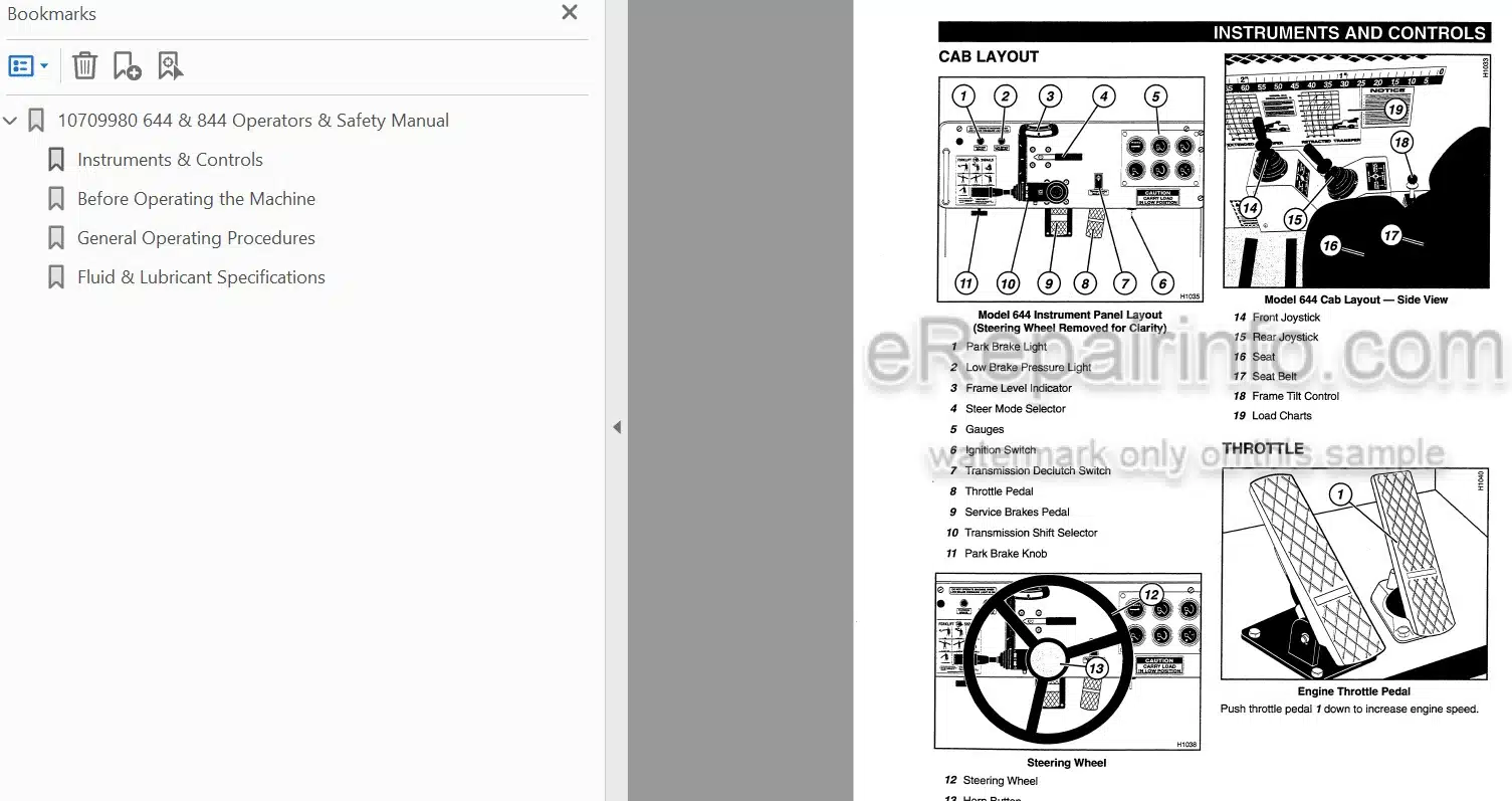 Photo 3 - JLG Lull 644 844 Operators And Safety Manual Telehandler 10709980