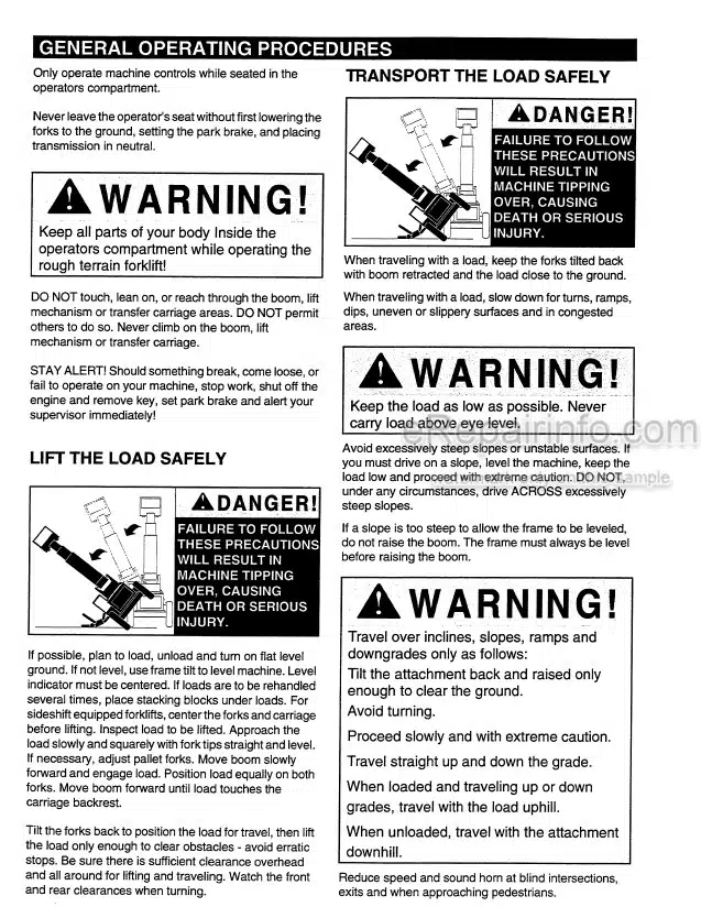 Photo 4 - JLG Lull 644 844 Operators And Safety Manual Telehandler 10709980