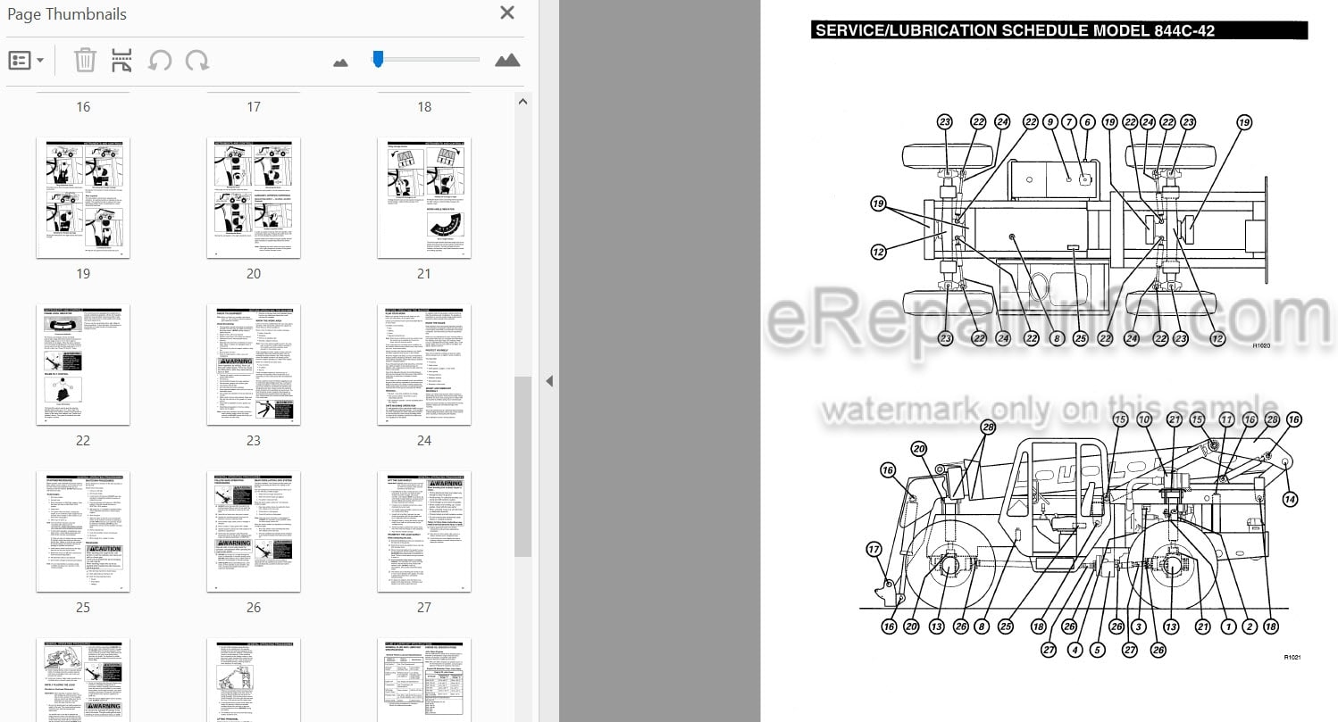 Photo 3 - JLG Lull 844C Operators And Safety Manual Telehandler 10709798