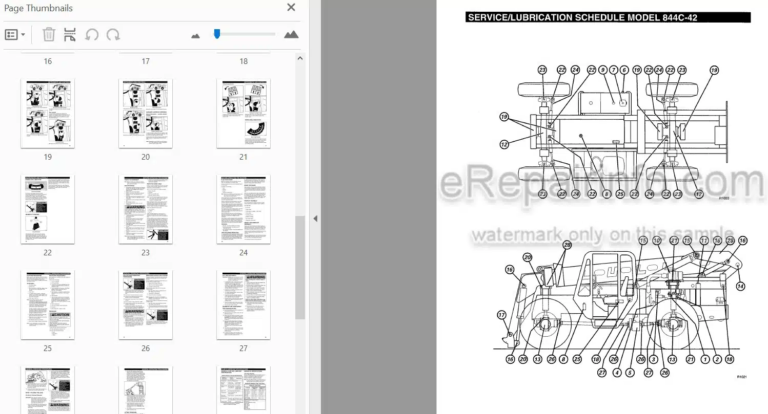 Photo 3 - JLG Lull 844C Operators And Safety Manual Telehandler 10709798