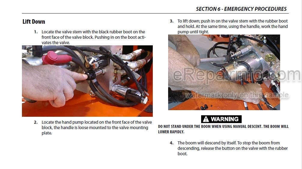 Photo 4 - JLG T350 T500J Operation And Safety Manual Trailer Mounted Boom Lift