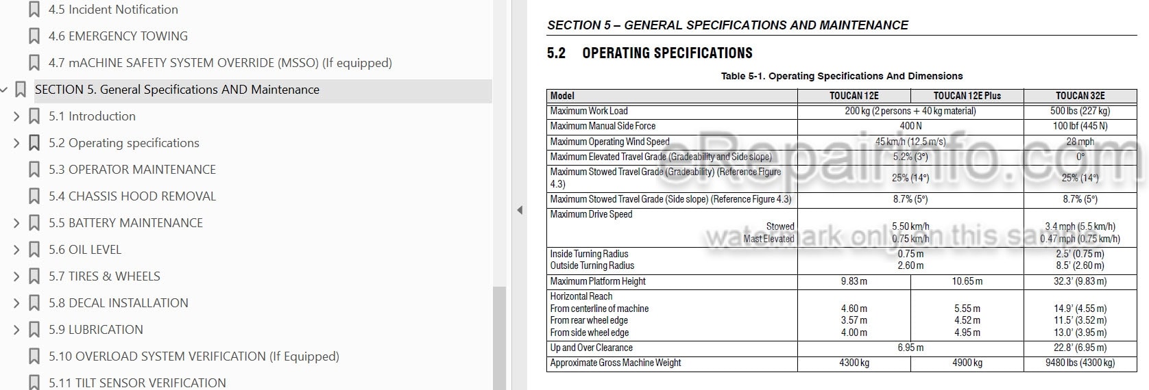 Photo 3 - JLG Toucan 12E 32E Operation And Safety Manual Mast Boom Lift SN A300052846-