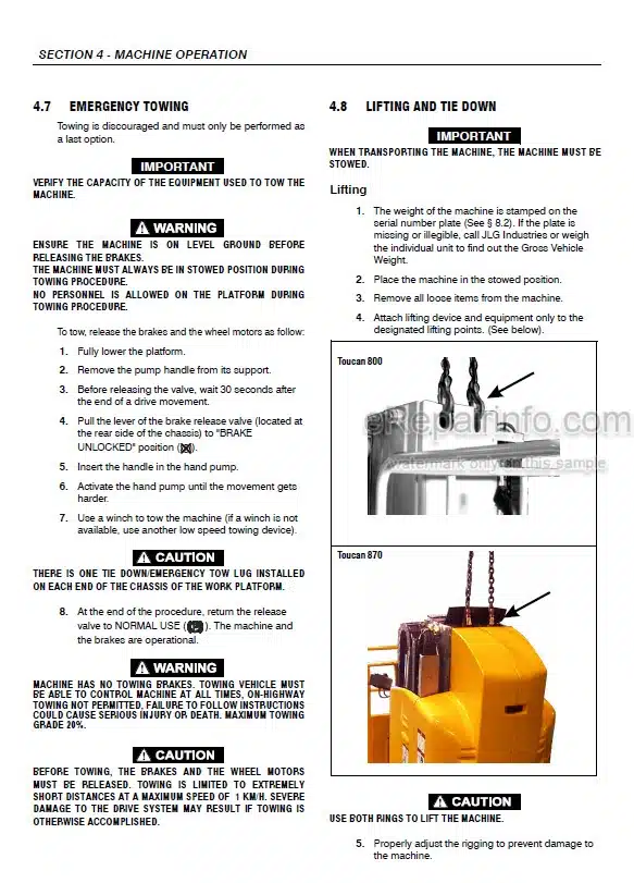 Photo 5 - JLG Toucan 861 Operation And Safety Manual Mast Boom Lift