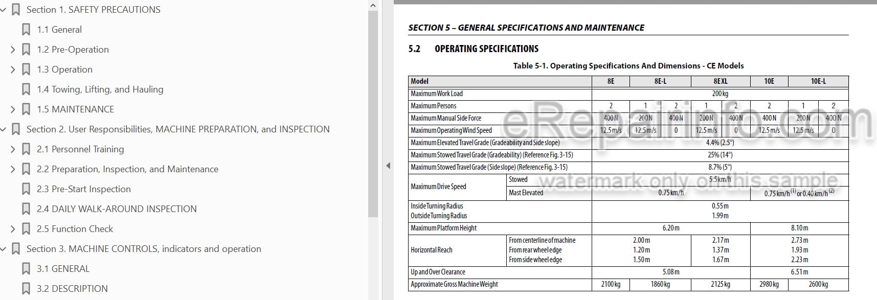 Photo 3 - JLG Toucan 8E 10E 20E 26E Operation And Safety Manual Mast Boom Lift