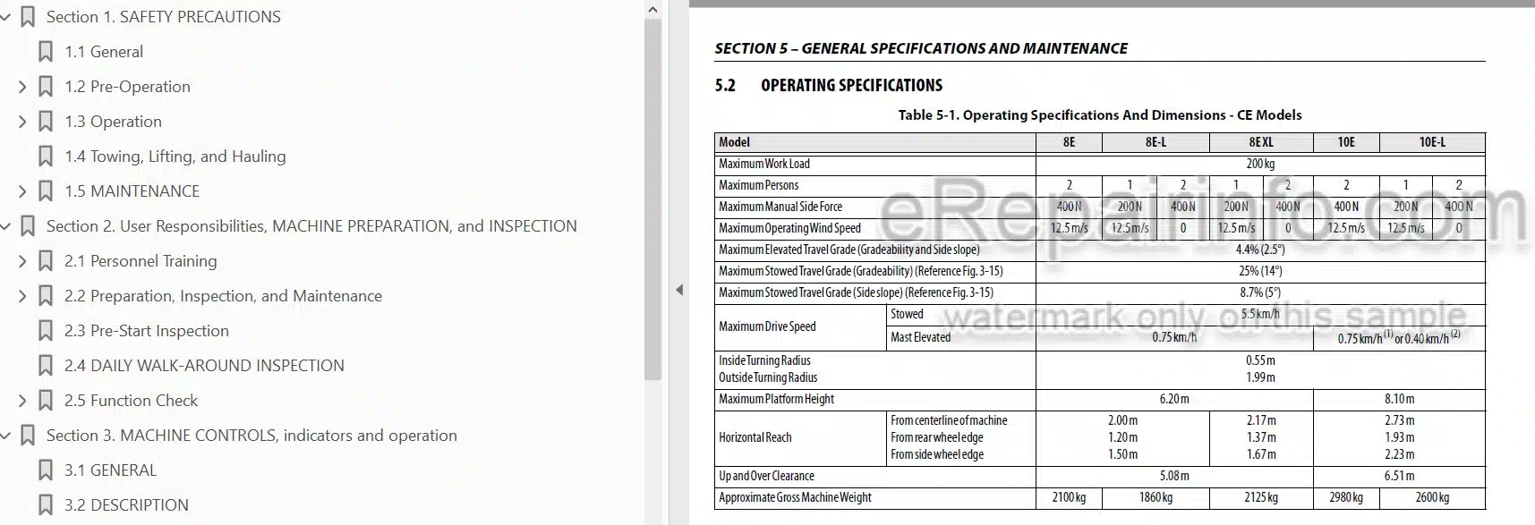 Photo 3 - JLG Toucan 8E 10E 20E 26E Operation And Safety Manual Mast Boom Lift