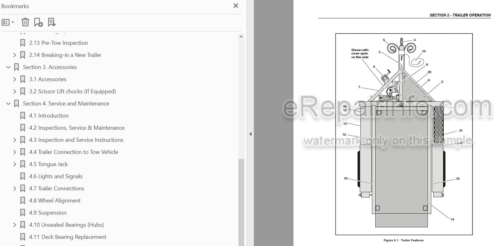 Photo 5 - JLG Triple-L Operation Safety And Service Manual Trailer 3121224