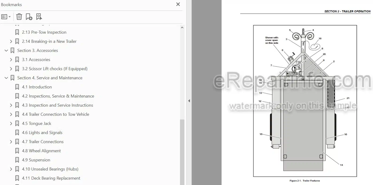Photo 5 - JLG Triple-L Operation Safety And Service Manual Trailer 3121224