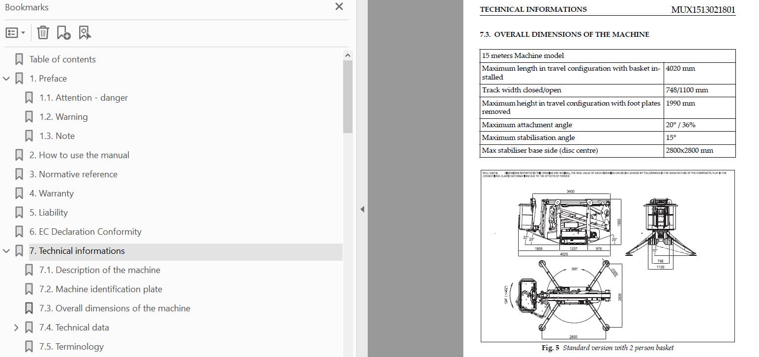 Photo 4 - JLG X13JP X15JP Operators Safety Maintenance Manual Boom Lift