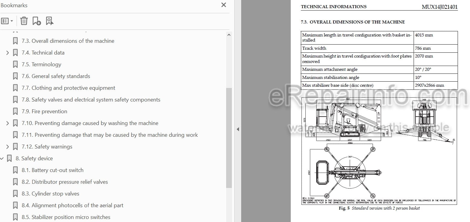 Photo 3 - JLG X14J Operator Safety Maintenance And Service Manual Boom Lift