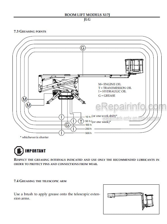 Photo 5 - JLG X17J Operation Safety Maintenance And Service Manual Boom Lift