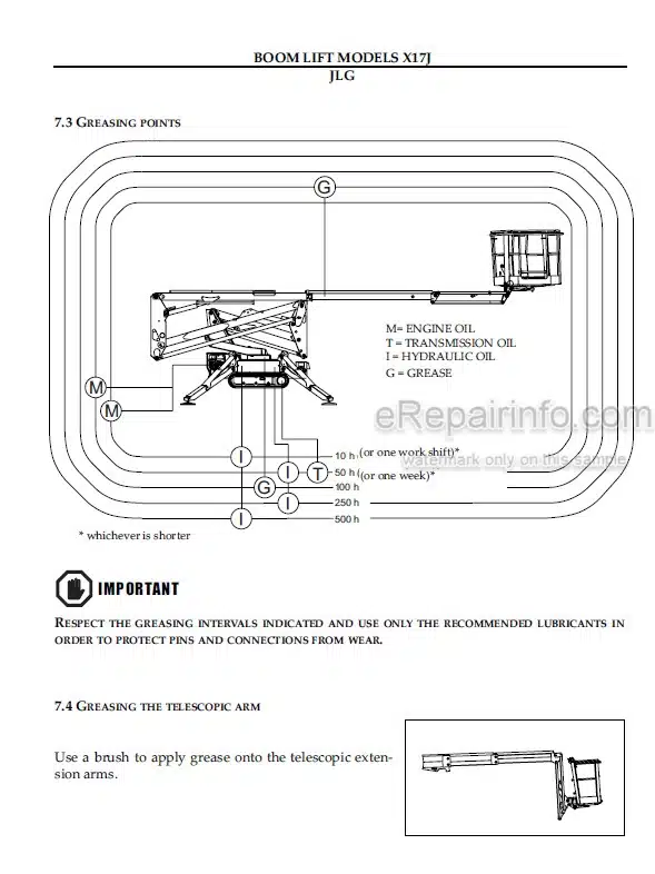 Photo 5 - JLG X17J Operation Safety Maintenance And Service Manual Boom Lift