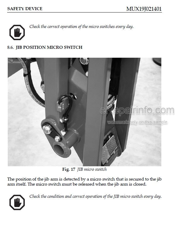 Photo 1 - JLG X19J Operator Safety Maintenance Service Manual Boom Lift