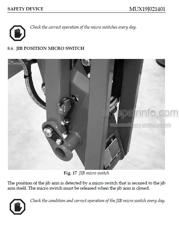 Photo 1 - JLG X19J Operator Safety Maintenance Service Manual Boom Lift