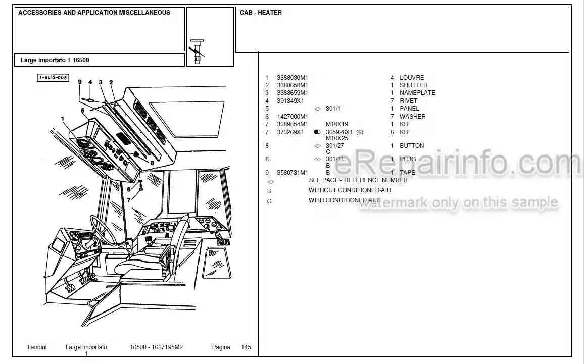 Photo 6 - Landini 16000 Parts Catalog Tractor 1637176M1