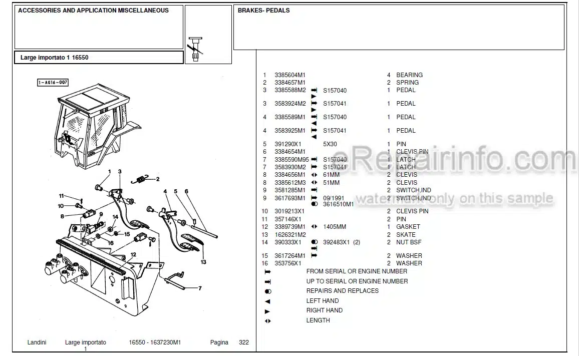 Photo 5 - Landini 19000 Parts Catalog Tractor 1637231M1