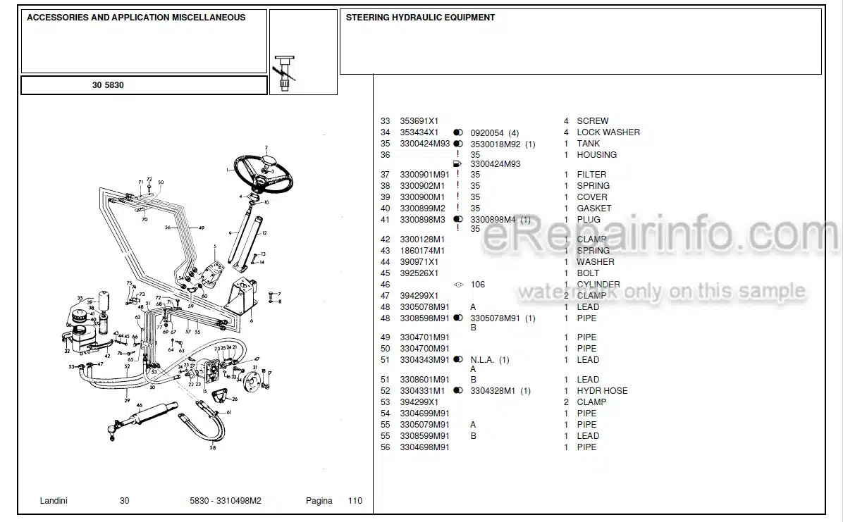 Photo 6 - Landini 5505 Parts Catalog Tractor 1427423M1