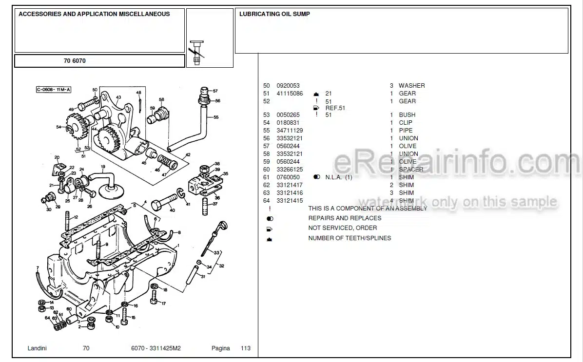 Photo 11 - Landini 6070 Parts Catalog Tractor 3311425M2