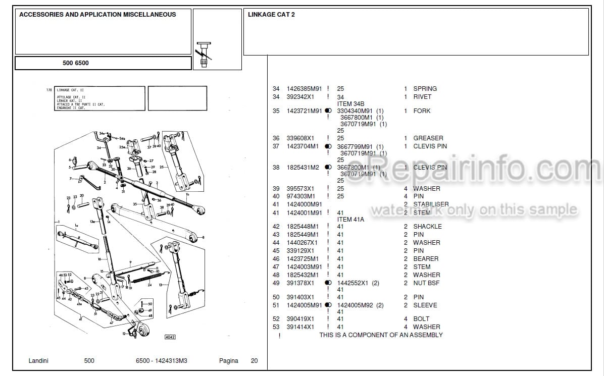 Photo 10 - Landini 6500 Parts Catalog Tractor 1423313M3