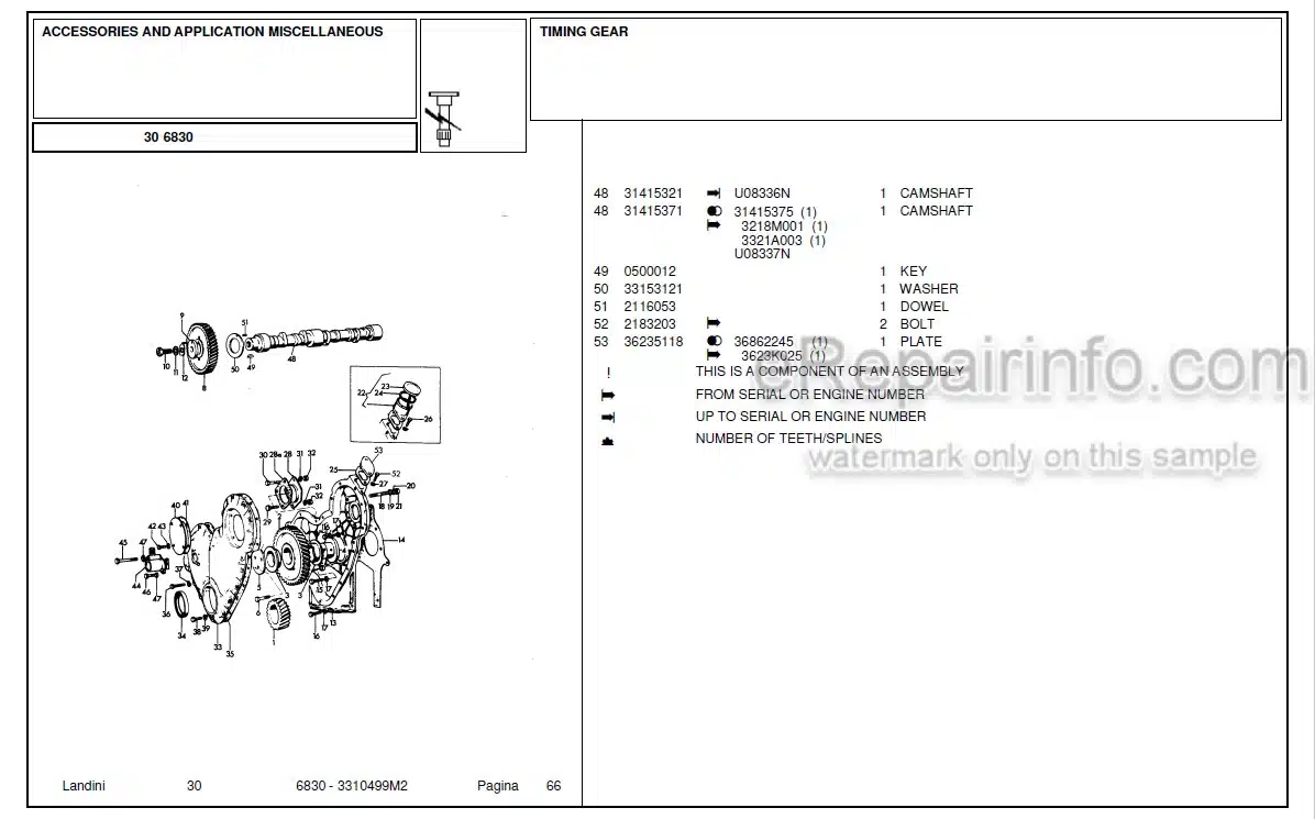 Photo 7 - Landini 6830 Parts Catalog Tractor 3310499M2