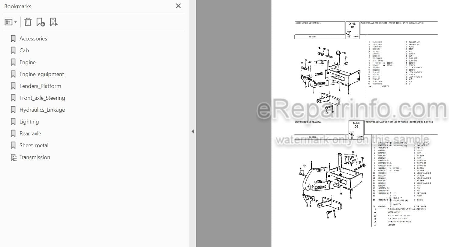 Photo 3 - Landini 6860 Parts Catalog Tractor