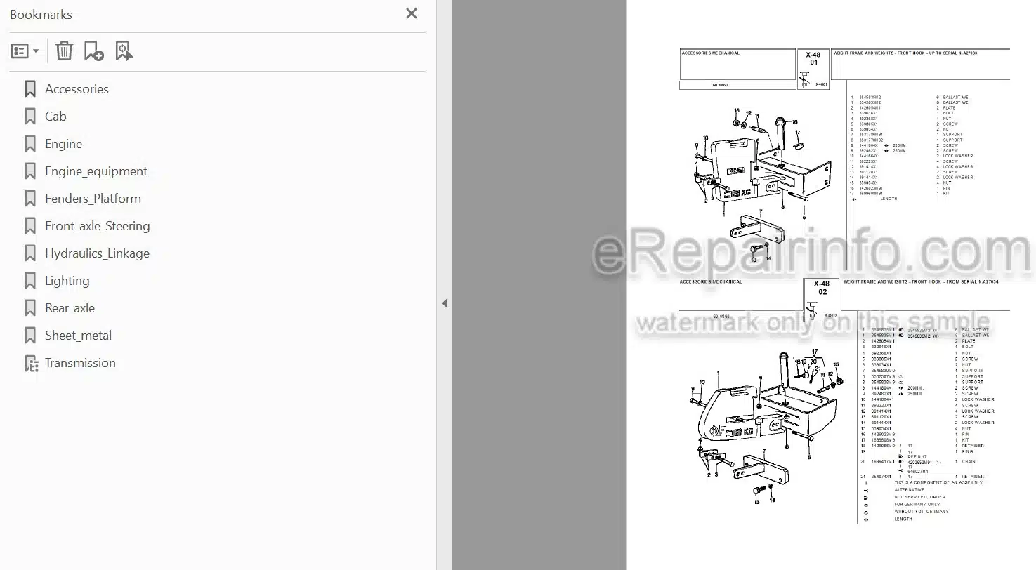 Photo 3 - Landini 6860 Parts Catalog Tractor