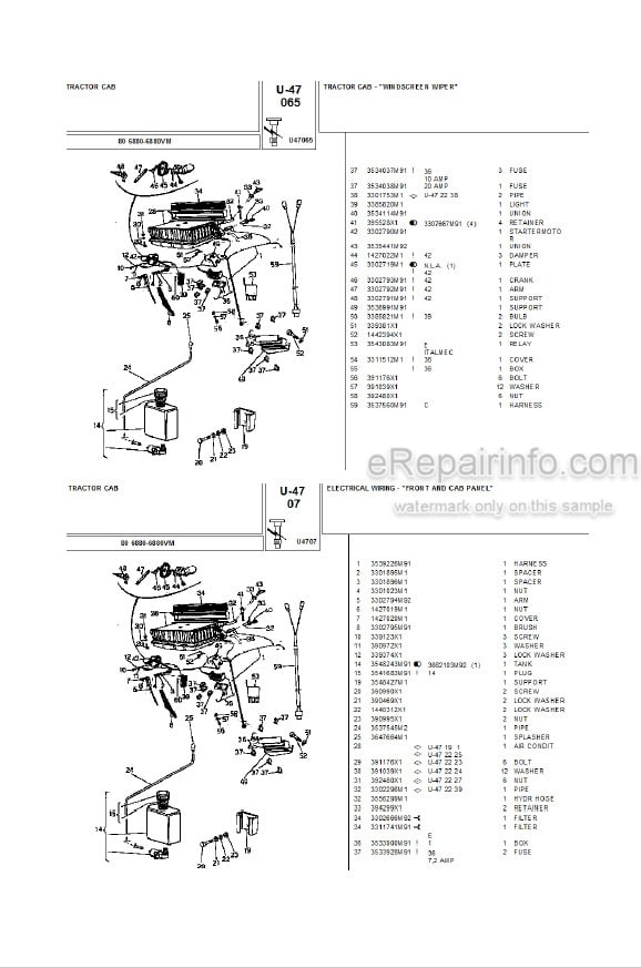 Photo 4 - Landini 6880 6880VM Parts Catalog Tractor
