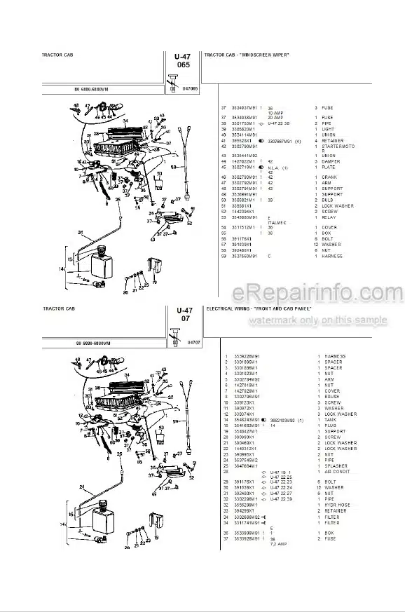 Photo 4 - Landini 6880 6880VM Parts Catalog Tractor
