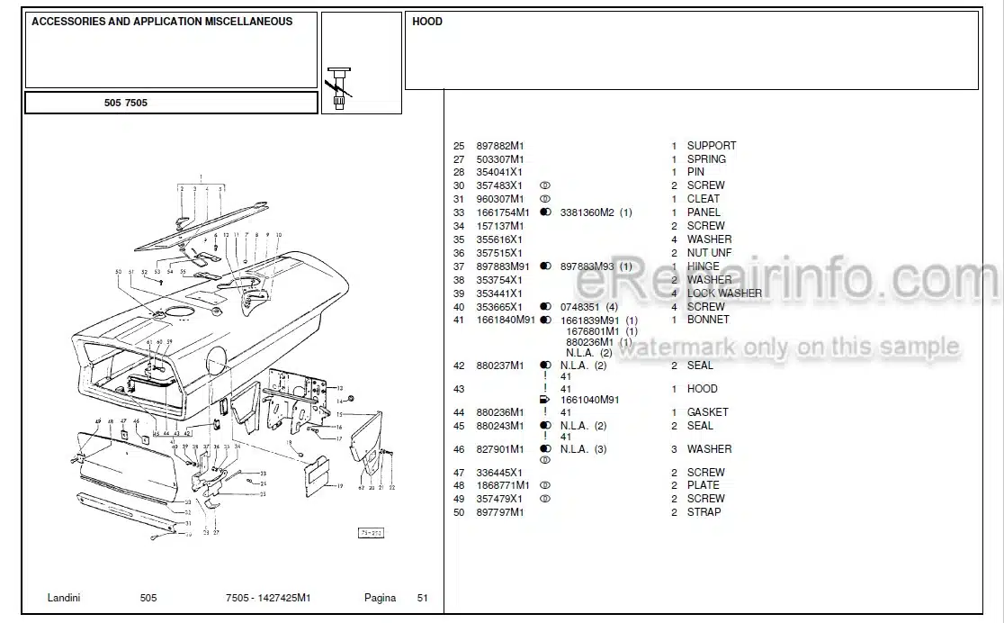 Photo 5 - Landini 7550 Parts Catalog Tractor 3301505M2