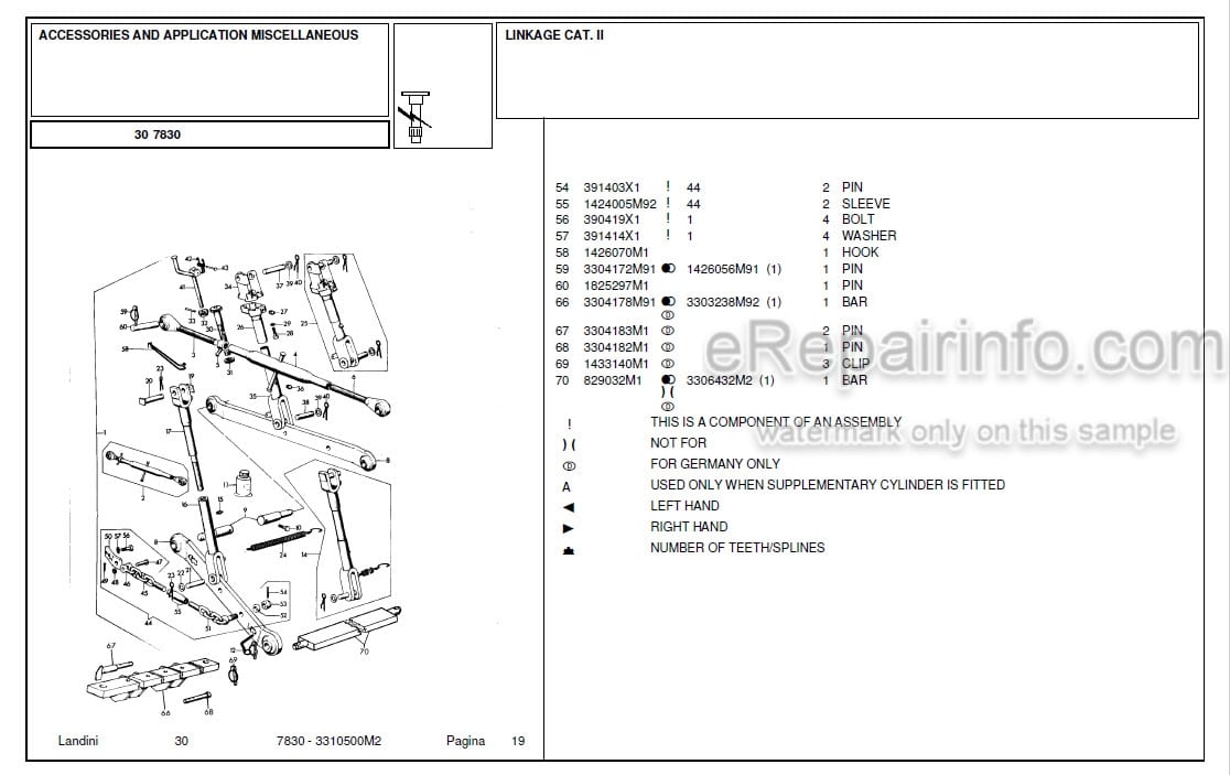 Photo 6 - Landini 7830 Parts Catalog Tractor 3310500M2