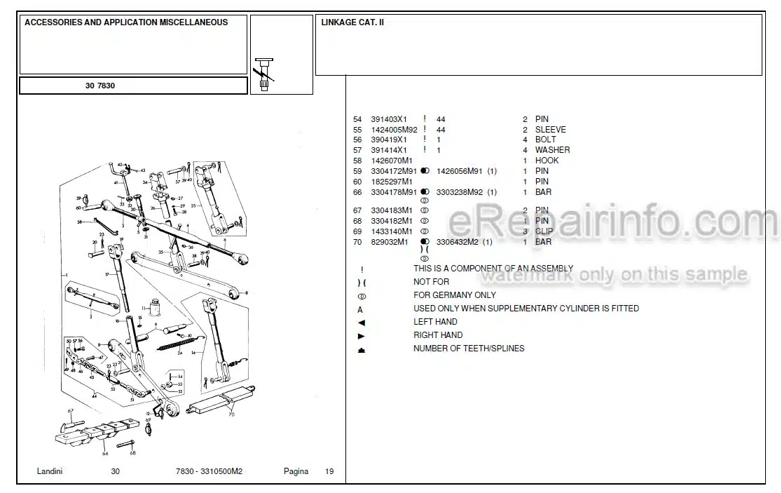 Photo 6 - Landini 7550 Parts Catalog Tractor 3301505M2