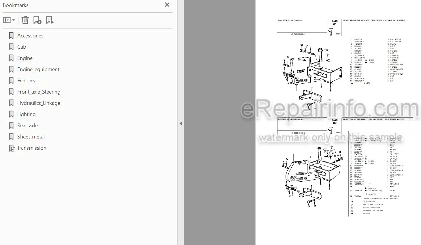 Photo 3 - Landini 7860 7860HC Parts Catalog Tractor