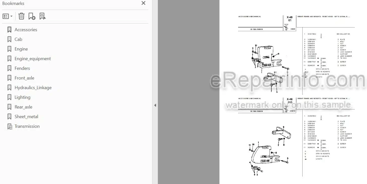 Photo 3 - Landini 7880 7880VM Parts Catalog Tractor
