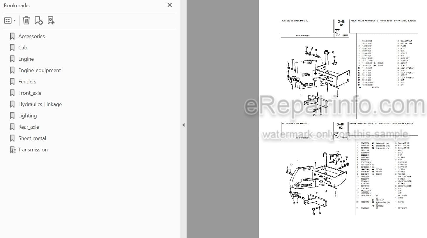 Photo 3 - Landini 8860 8860HC Parts Catalog Tractor