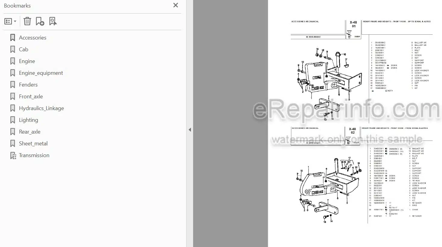 Photo 3 - Landini 8860 8860HC Parts Catalog Tractor
