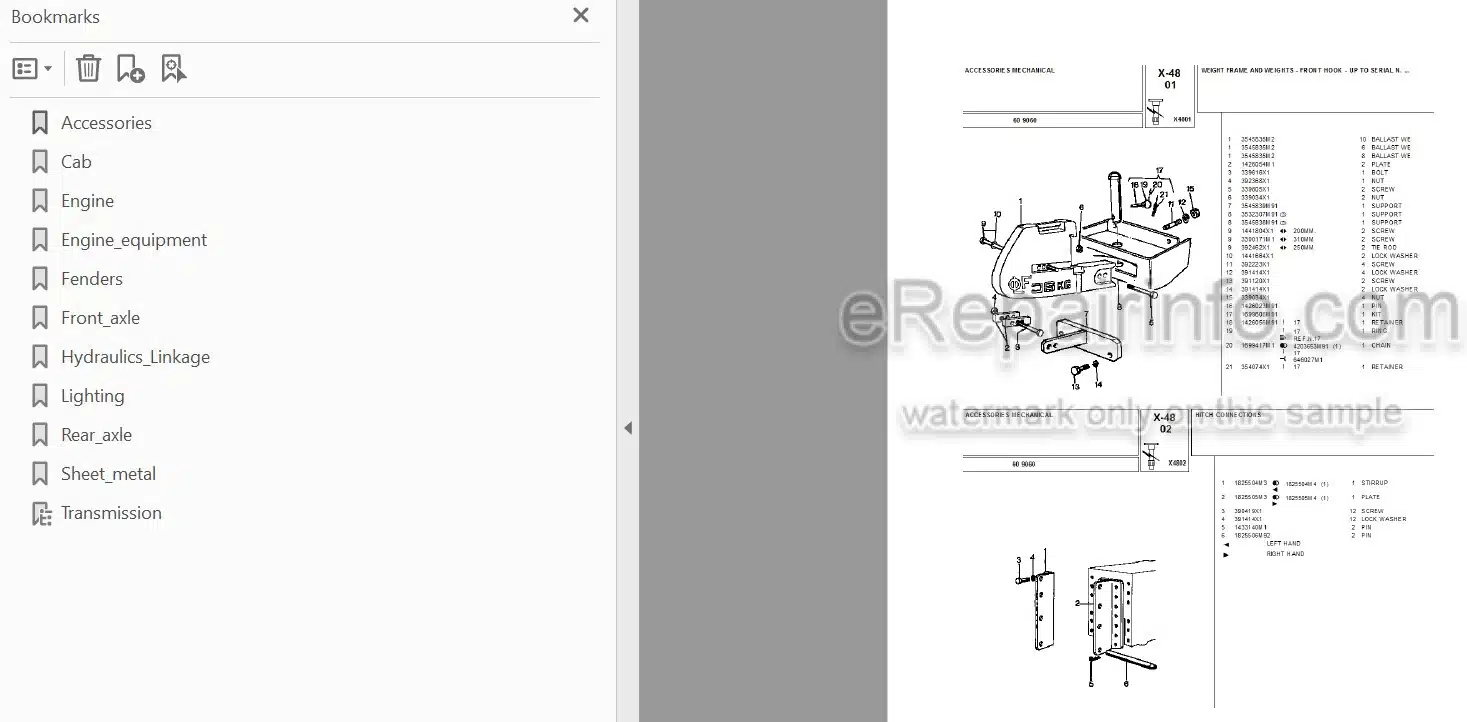 Photo 3 - Landini 9060 Parts Catalog Tractor