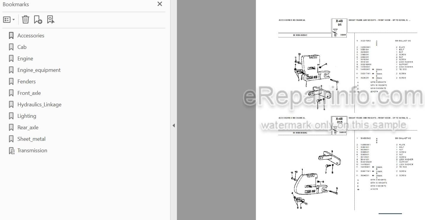 Photo 3 - Landini 9080 9080HC Parts Catalog Tractor