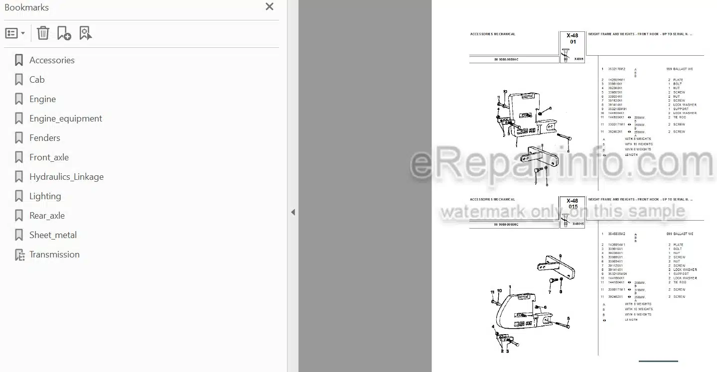Photo 3 - Landini 9080 9080HC Parts Catalog Tractor