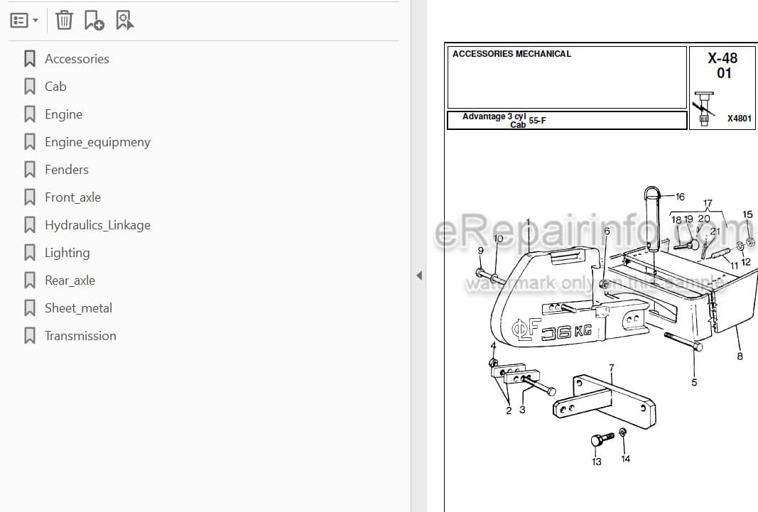 Photo 3 - Landini Advantage 55F Parts Catalog Tractor 3540958