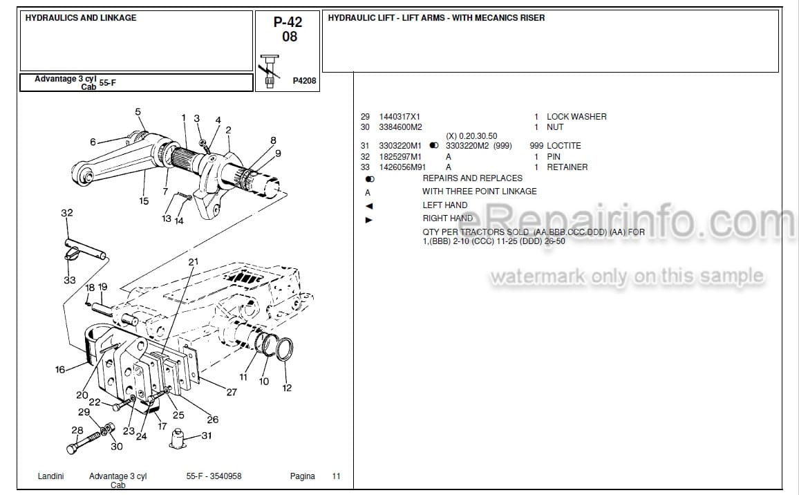Photo 4 - Landini Advantage 55F Parts Catalog Tractor 3540958
