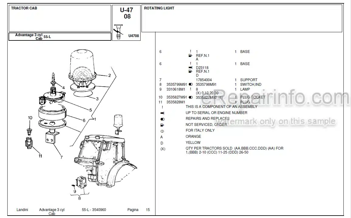 Photo 6 - Landini Advantage 55L Parts Catalog Tractor 3540960