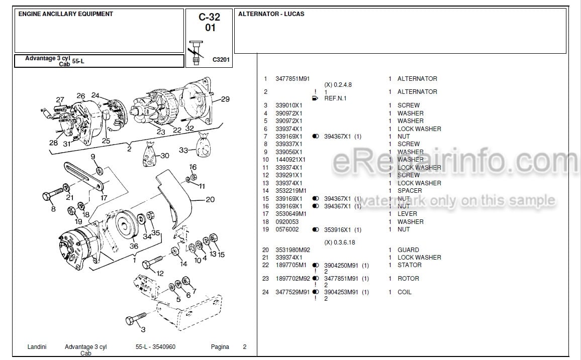 Photo 4 - Landini Advantage 55L Parts Catalog Tractor 3540960