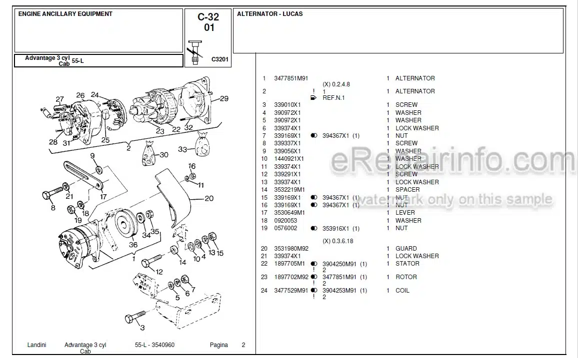 Photo 4 - Landini Advantage 55L Parts Catalog Tractor 3540960