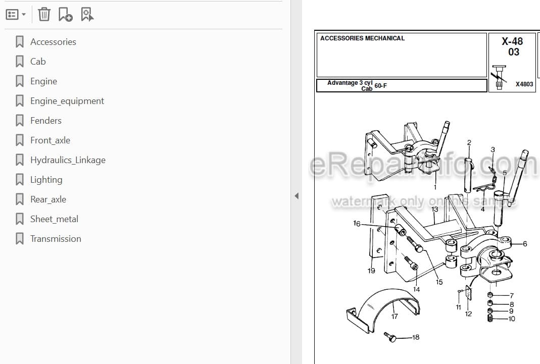 Photo 3 - Landini Advantage 60F Parts Catalog Tractor 3540959